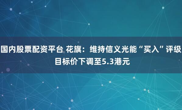国内股票配资平台 花旗：维持信义光能“买入”评级 目标价下调至5.3港元